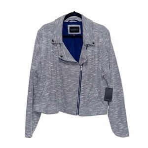 Eloquii NWT Blue White Moto Jacket Womens Size 22/24